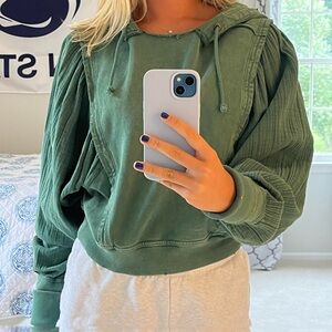 Free People love letter hoodie in Jaded